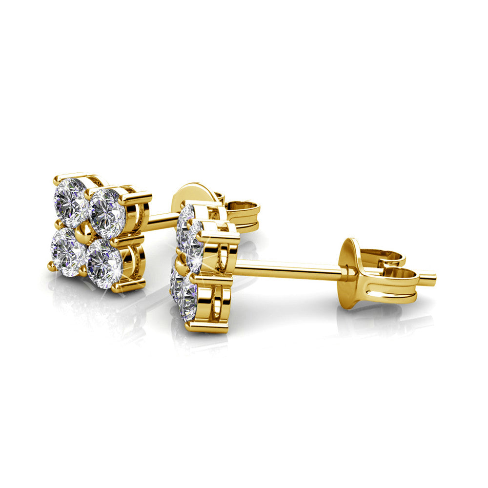 Rae 18k White Gold Stud Earrings with Swarovski Crystals