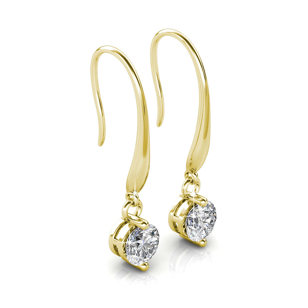 Veronica 18k White Gold Plated Drop Earrings with Swarovski Crystals