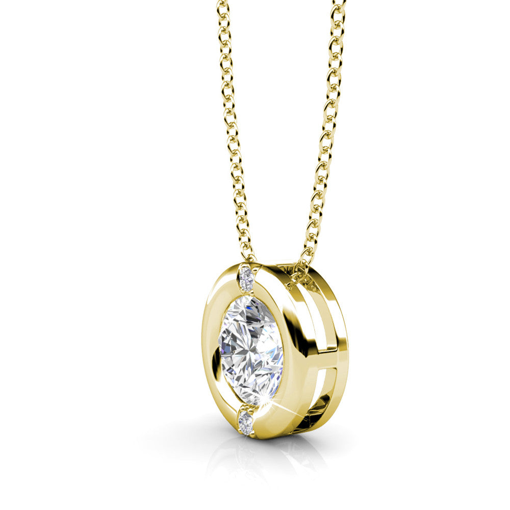 Zara Pendant Necklace with Round-Cut Swarovski Crystals