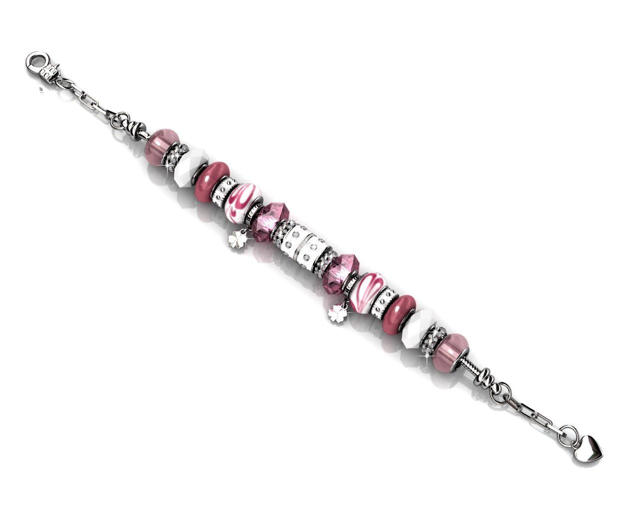 Aurora 18k White Gold Plated Beaded Bracelet with Swarovski Crystals