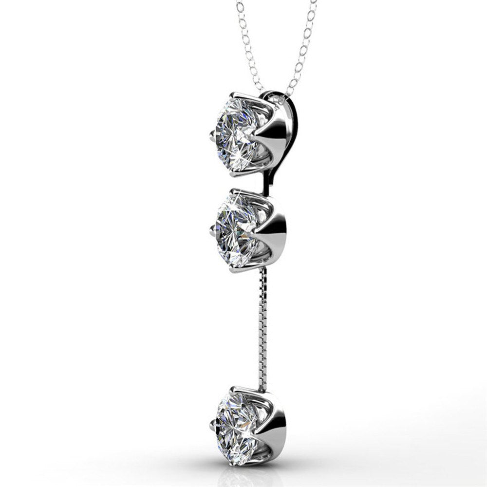 Earrings,Jewelry,Swarovski - Sloane “Hero” Sterling Silver 18k White Gold Plated Swarovski Drop Necklace