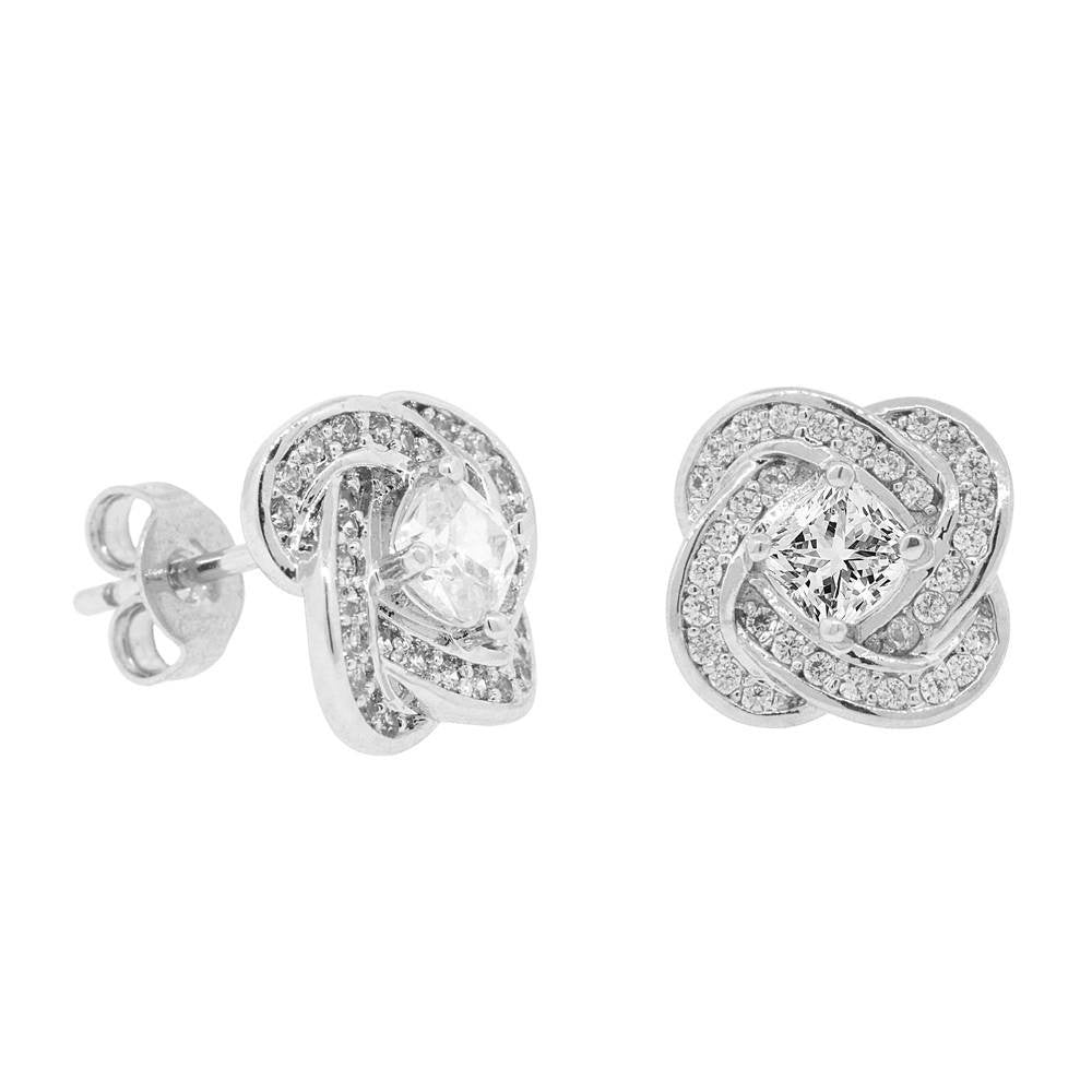 Jewelry, Earrings, Stud Earrings, Silver - Emmy "Universe" 18k White Gold Plated Earrings