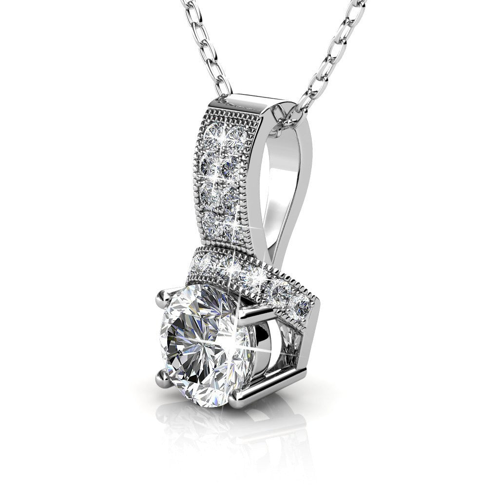 Jewelry, Necklace, Pendant - Laya "Ruler" 18k White Gold Swarovski Pendant