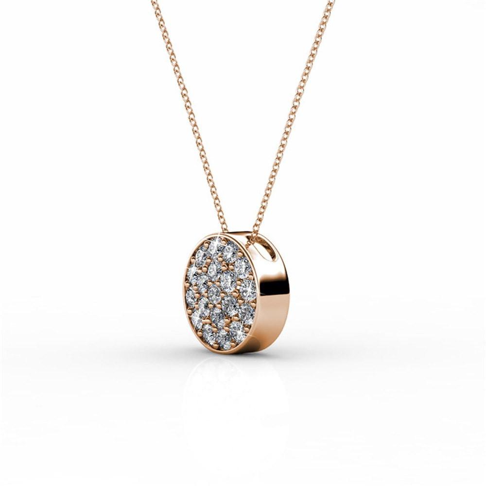 Nelly 18k White Gold Plated Pave Pendant Necklace with Swarovski Crystals
