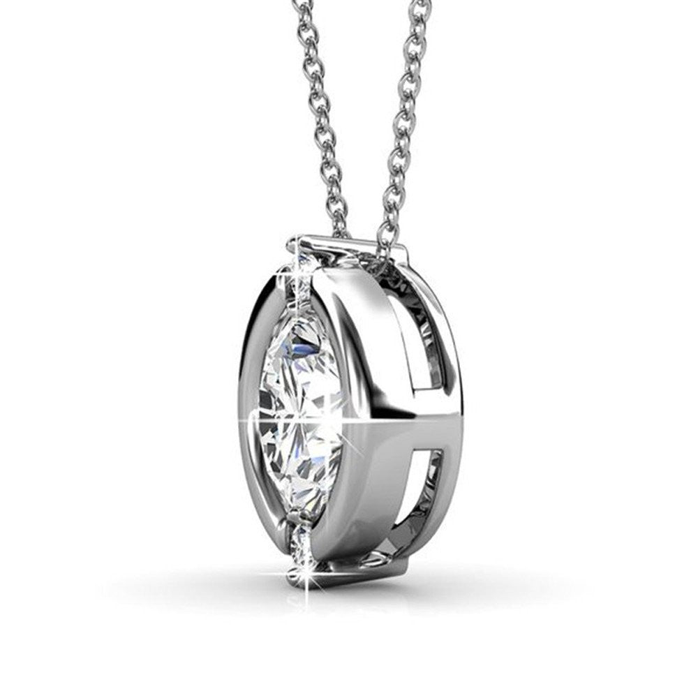 Zara 18k White Gold Plated Necklace with Round-Cut Swarovski Crystals
