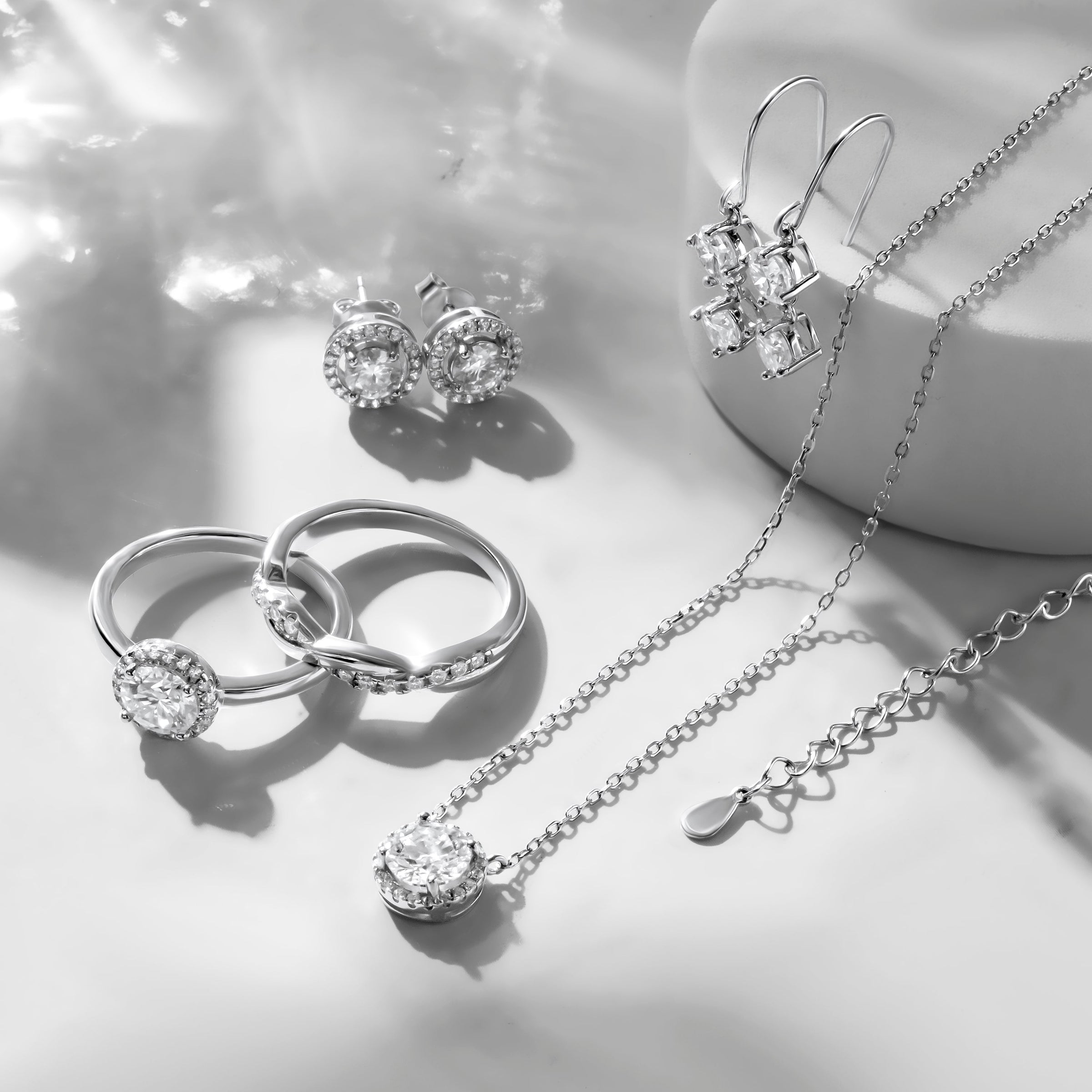 Mia sterling silver earrings sparkling with elegant design, perfect for adding glamour to everyday looks