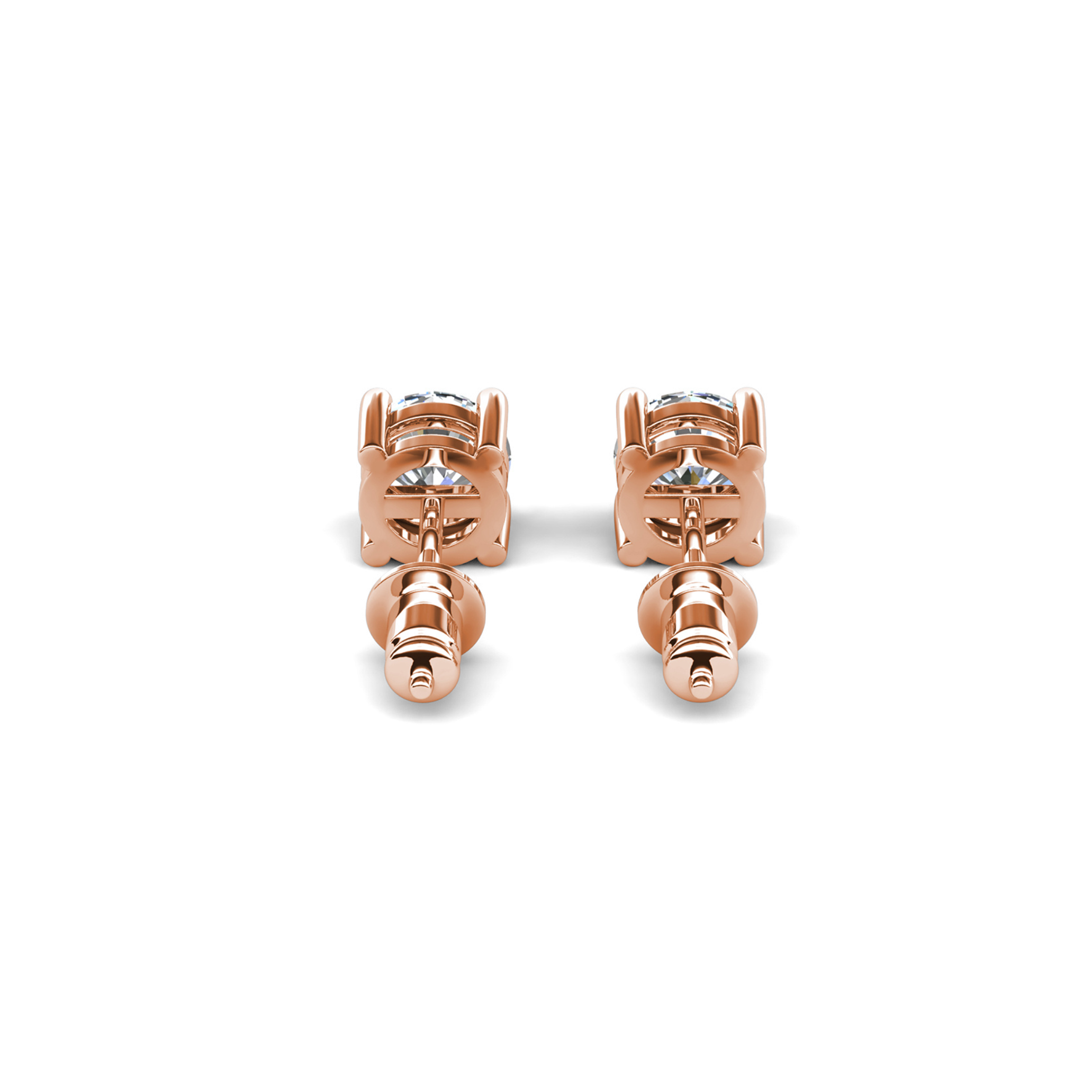 Mia 18k White Gold Plated Sterling Silver Stud Earrings with Simulated Diamond Crystals