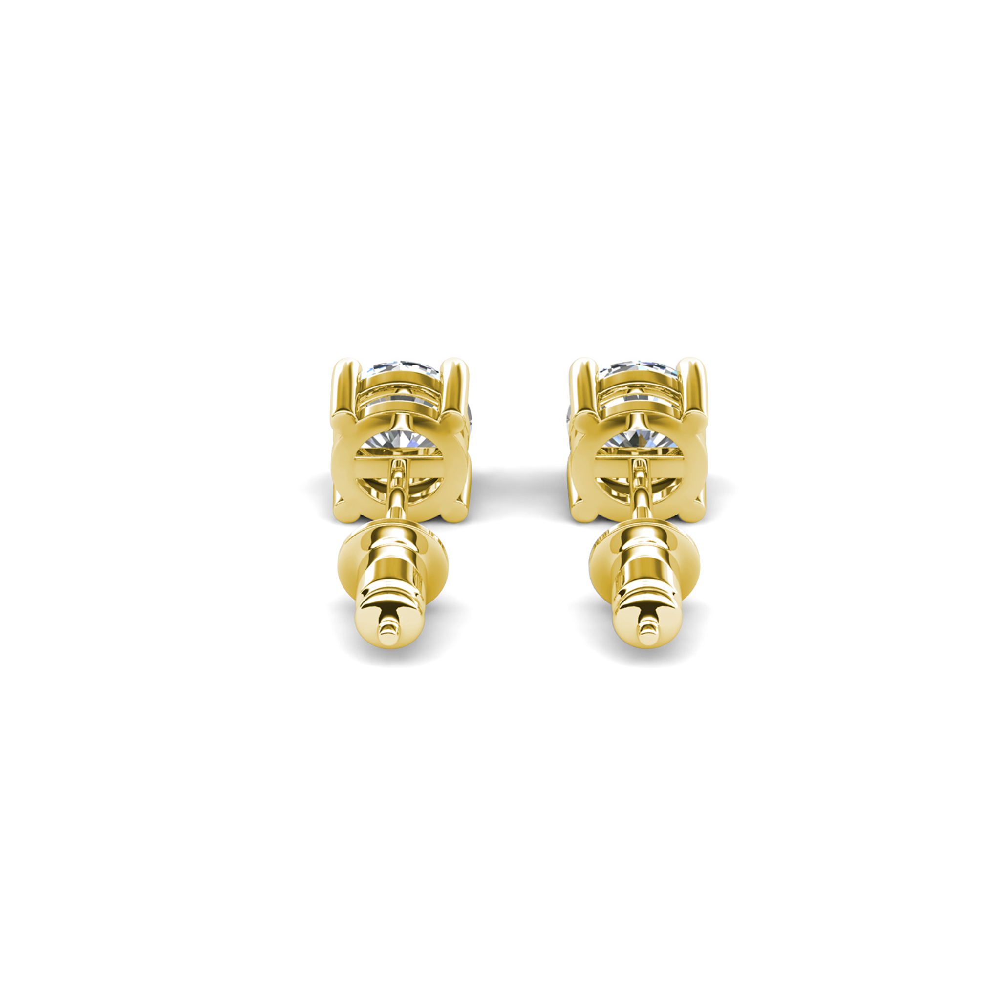 Mia 18k White Gold Plated Sterling Silver Stud Earrings with Simulated Diamond Crystals