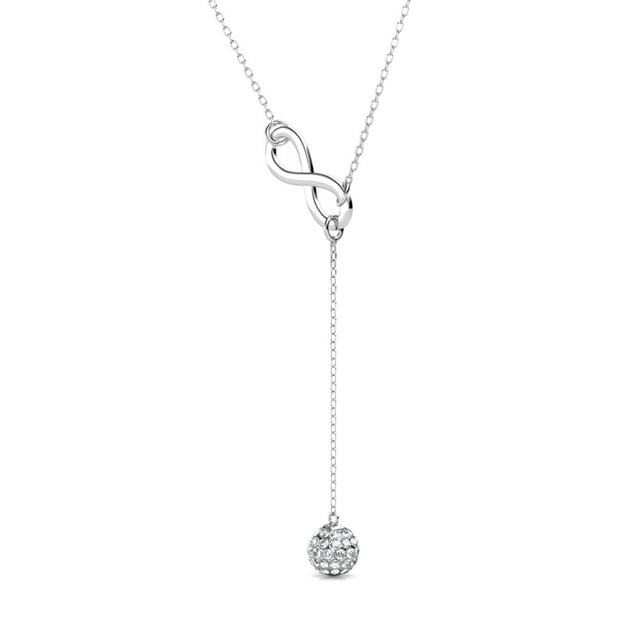 Sonya 18k White Gold Plated Silver Y-Necklace with Swarovski Crystals