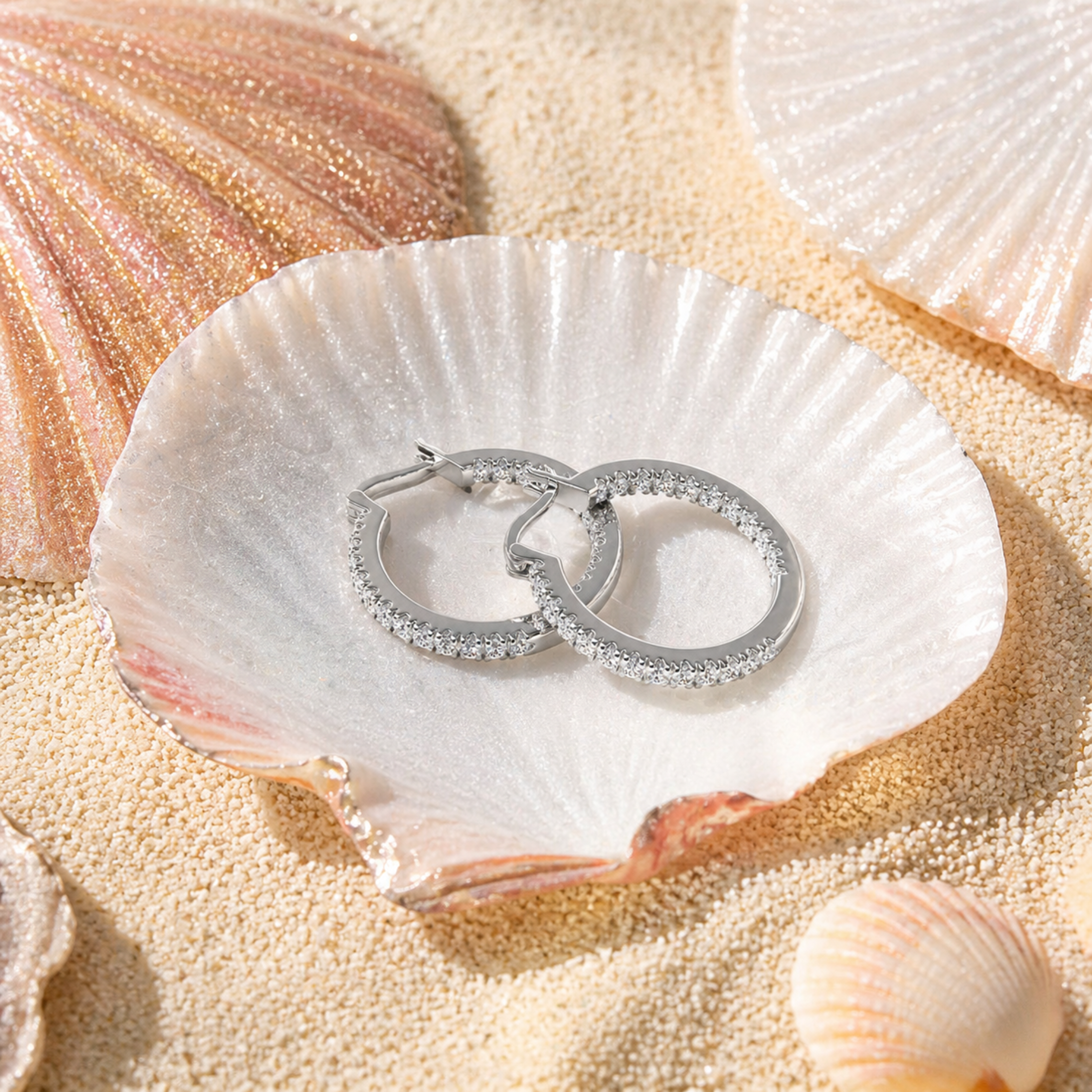 Margot 18k 白金镀金环形耳环