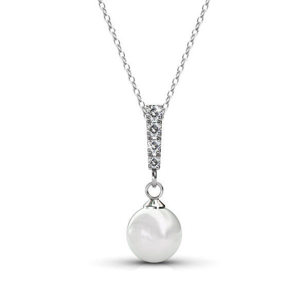 Gabrielle white gold pearl pendant necklace