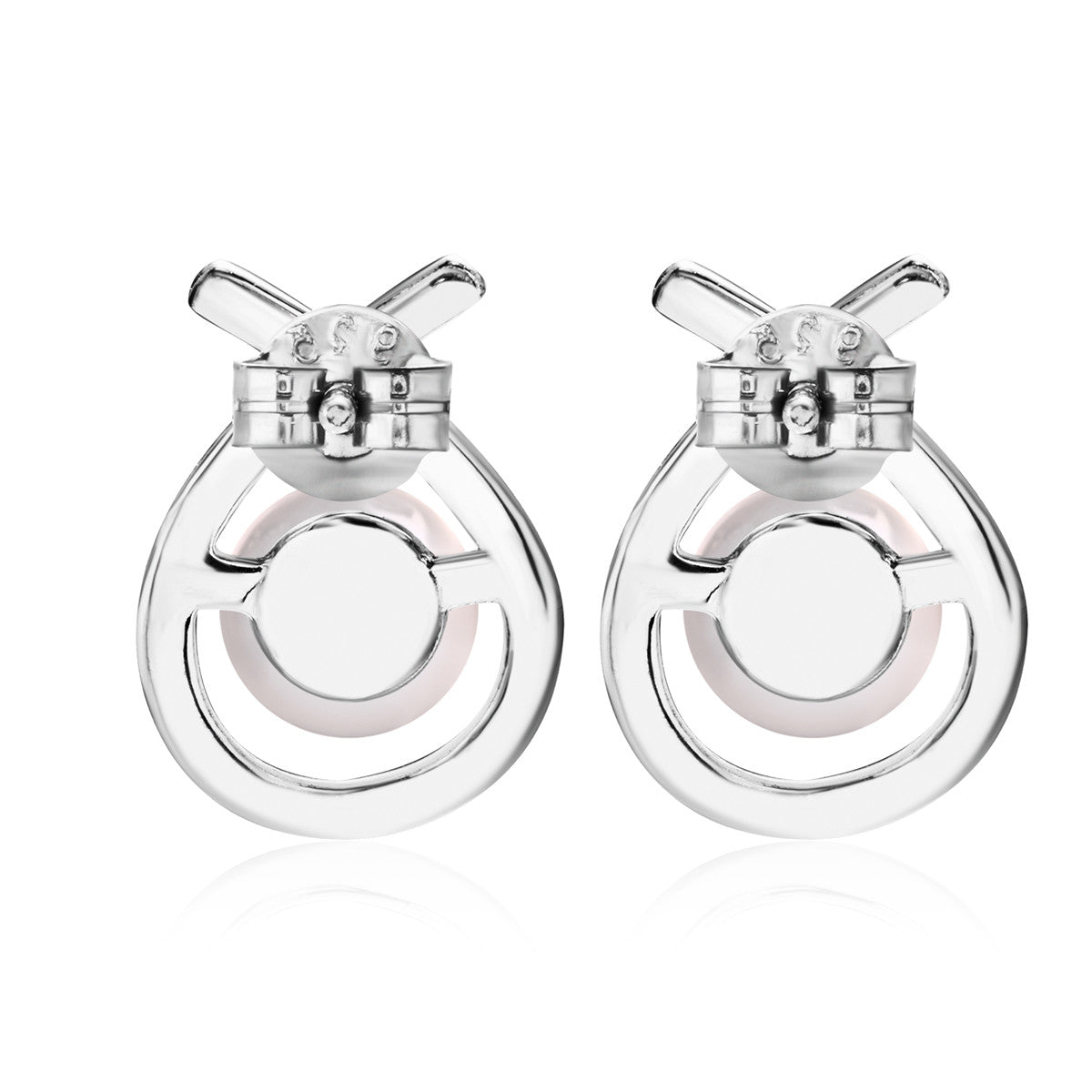 Greta 18k White Gold Plated Teardrop Pearl Stud Earrings