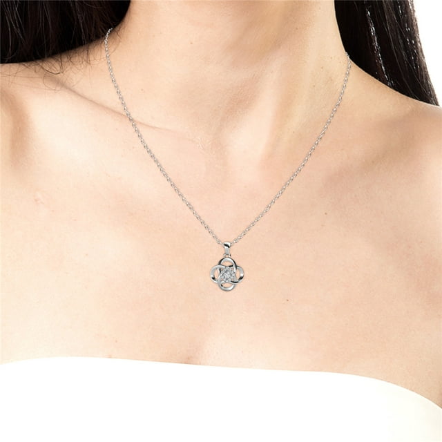 Tina 18k White Gold Plated Necklace with Swarovski Crystals