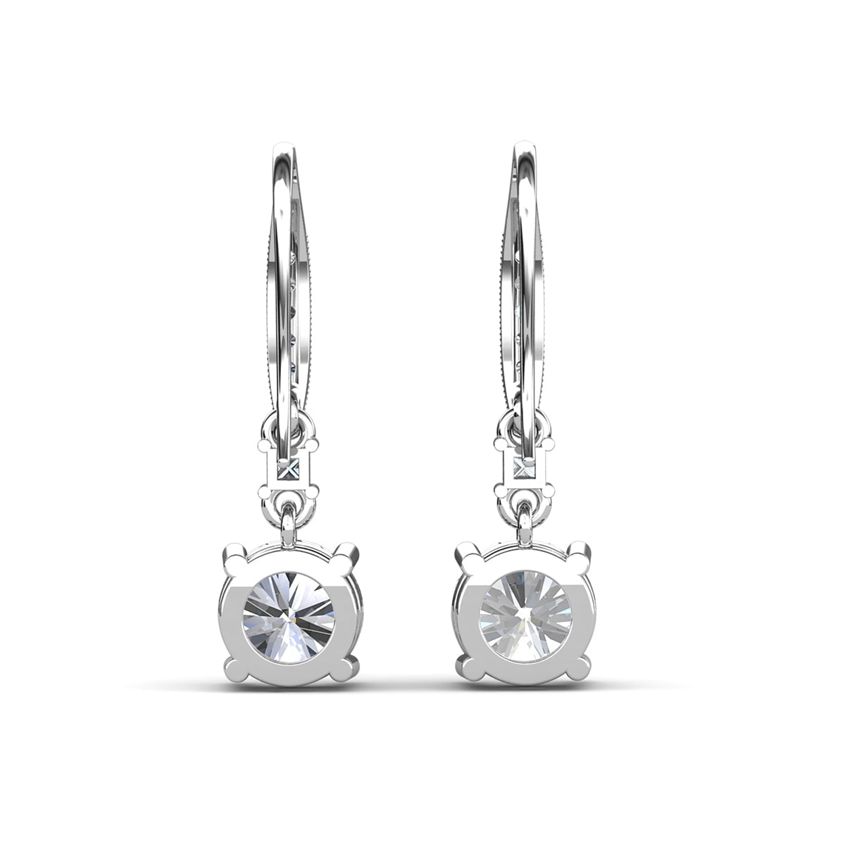 Valerie 18k White Gold Plated Drop Earrings with Simulated Diamond Crystals