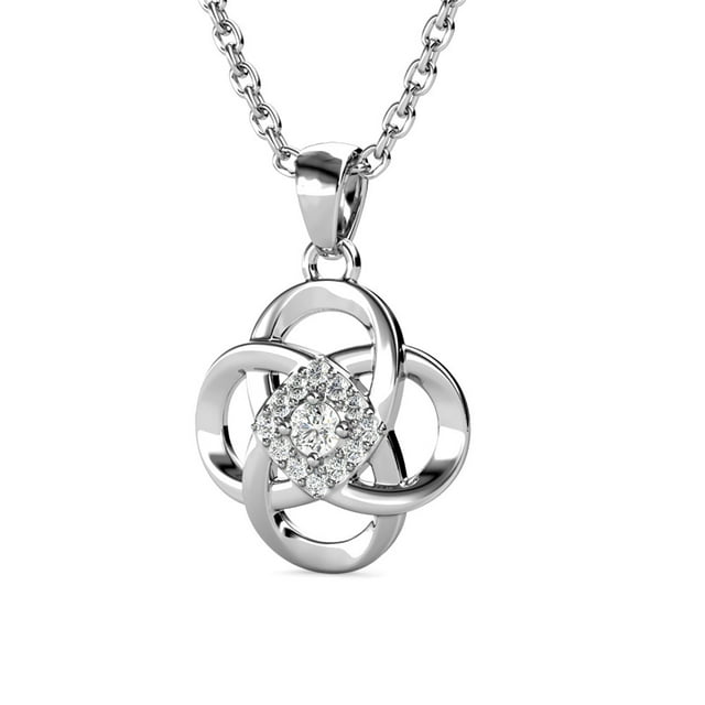 Nyssa 18k White Gold Plated Necklace with Simulated Diamond Crystals