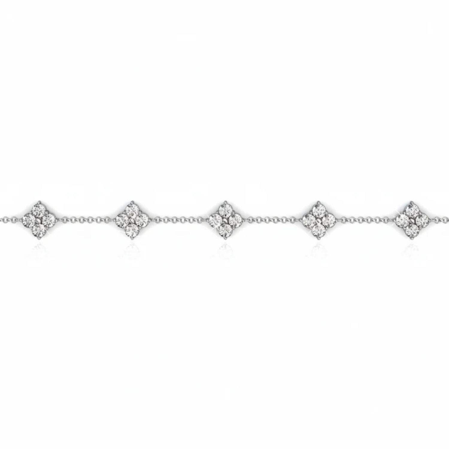 Adeline 18k White Gold Plated Station Bracelet with Swarovski Crystals