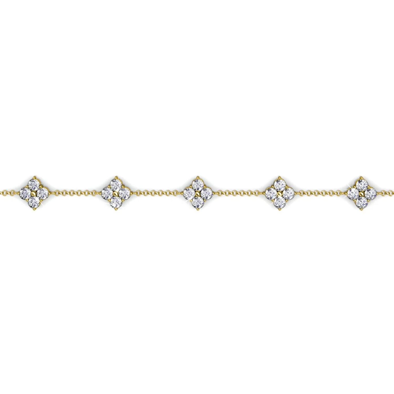 Adeline 18k White Gold Plated Station Bracelet with Swarovski Crystals