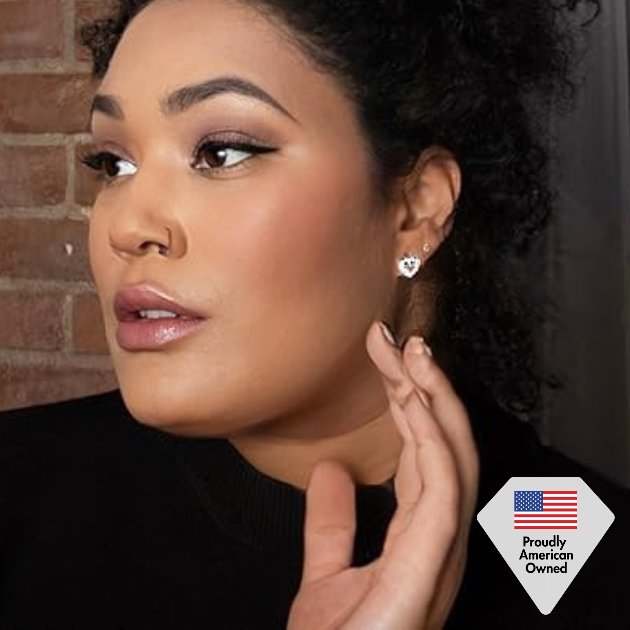 Ainsley 18k White Gold Plated Heart Earrings with Swarovski Crystals