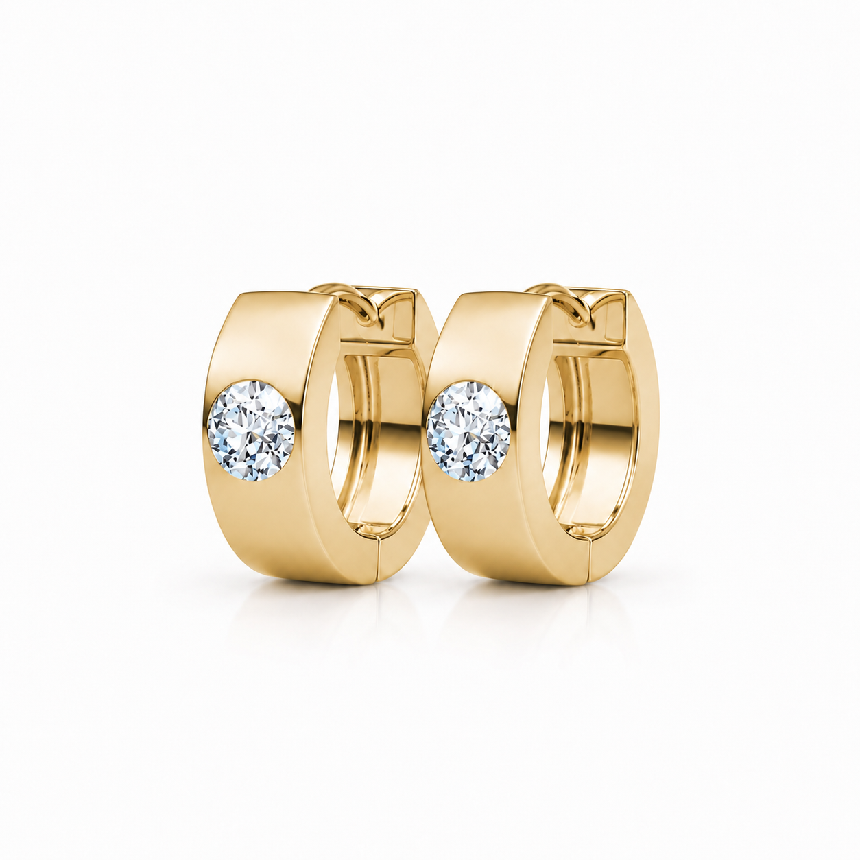 Alana 18k White Gold Plated 14mm Small Hoop Earrings with Swarovski Crystals — Final Sale