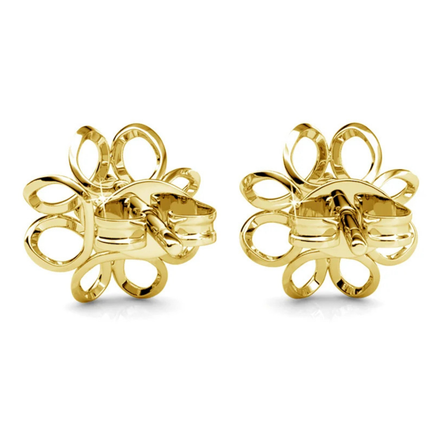 Alexis 18k White Gold Plated Flower Stud Earrings with Swarovski Crystals