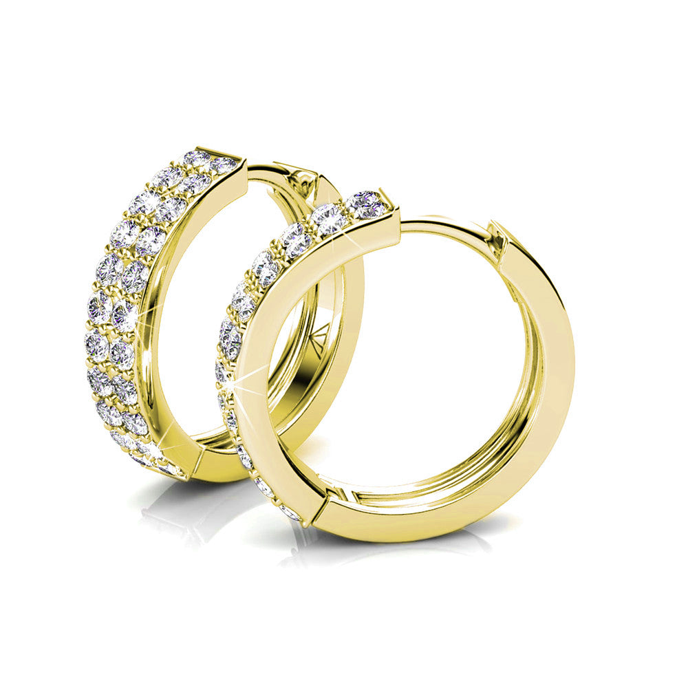 Alice 18k White Gold Plated Hoop Earrings with Swarovski Crystals