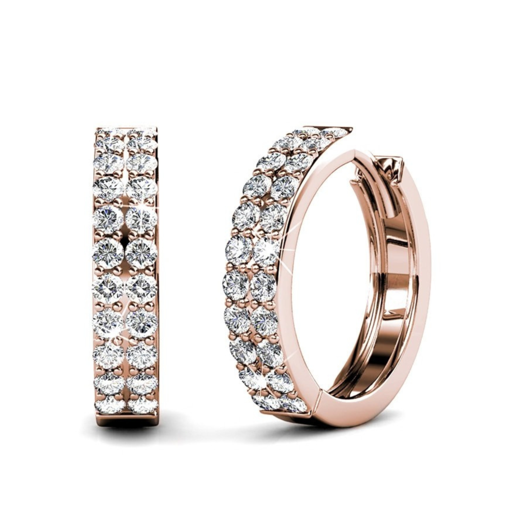 Alice 18k White Gold Plated 17mm Hoop Earrings with Swarovski Crystals
