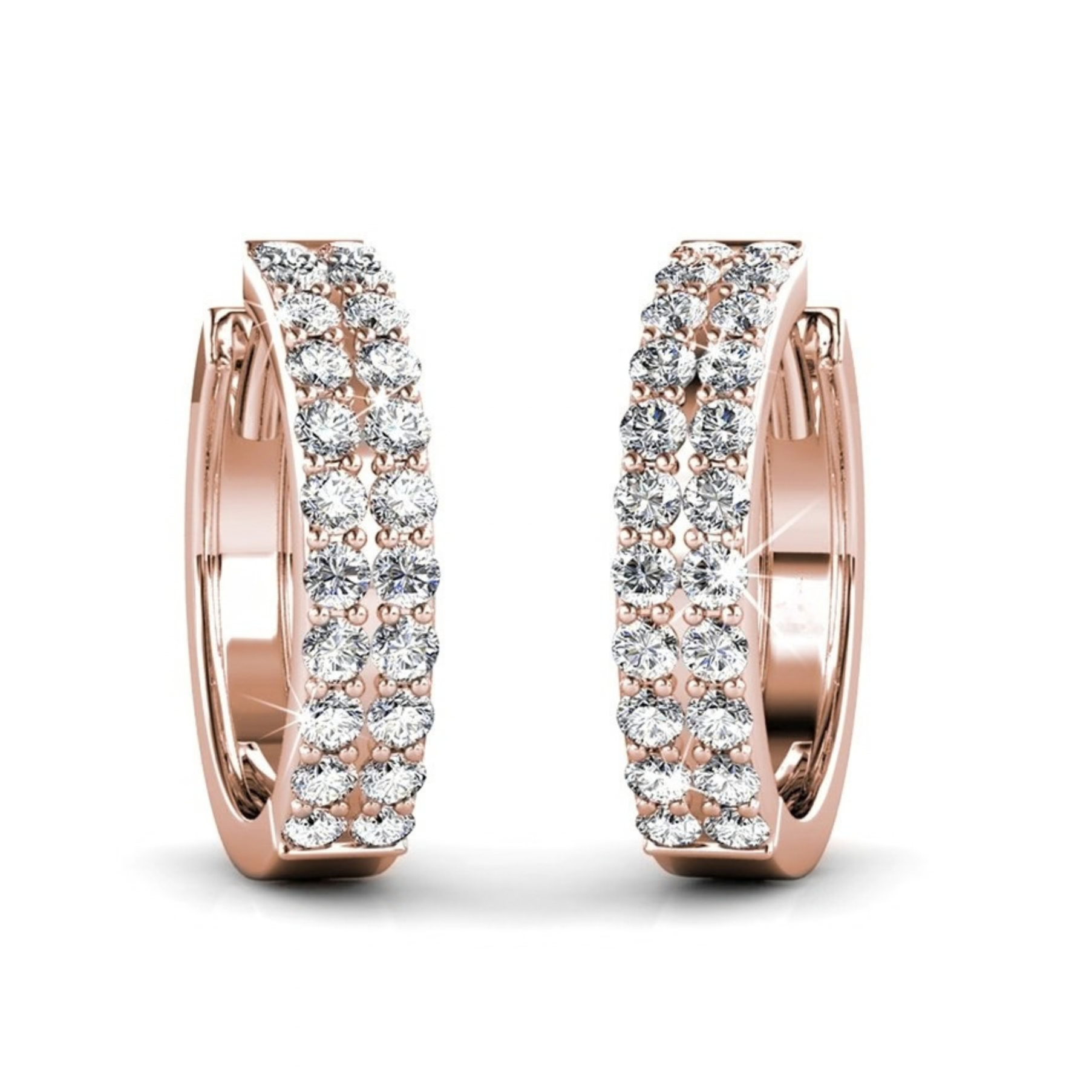 Alice 18k White Gold Plated 17mm Hoop Earrings with Swarovski Crystals
