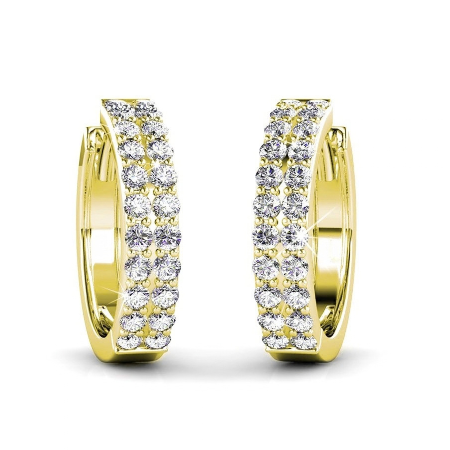 Alice 18k White Gold Plated 17mm Hoop Earrings with Swarovski Crystals