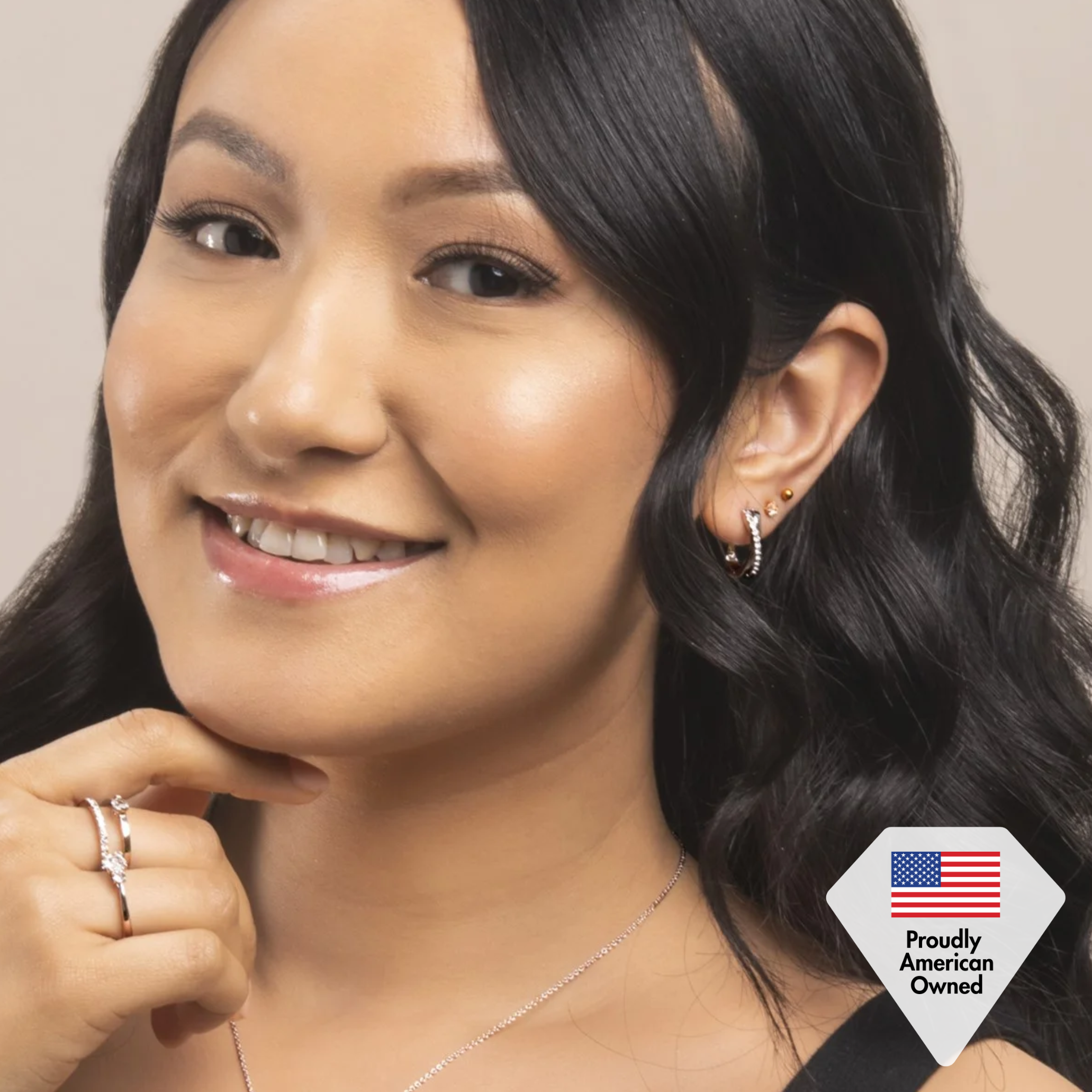 Amaya 18k White Gold Plated 16mm Twisted Hoop Earrings with Swarovski Crystals