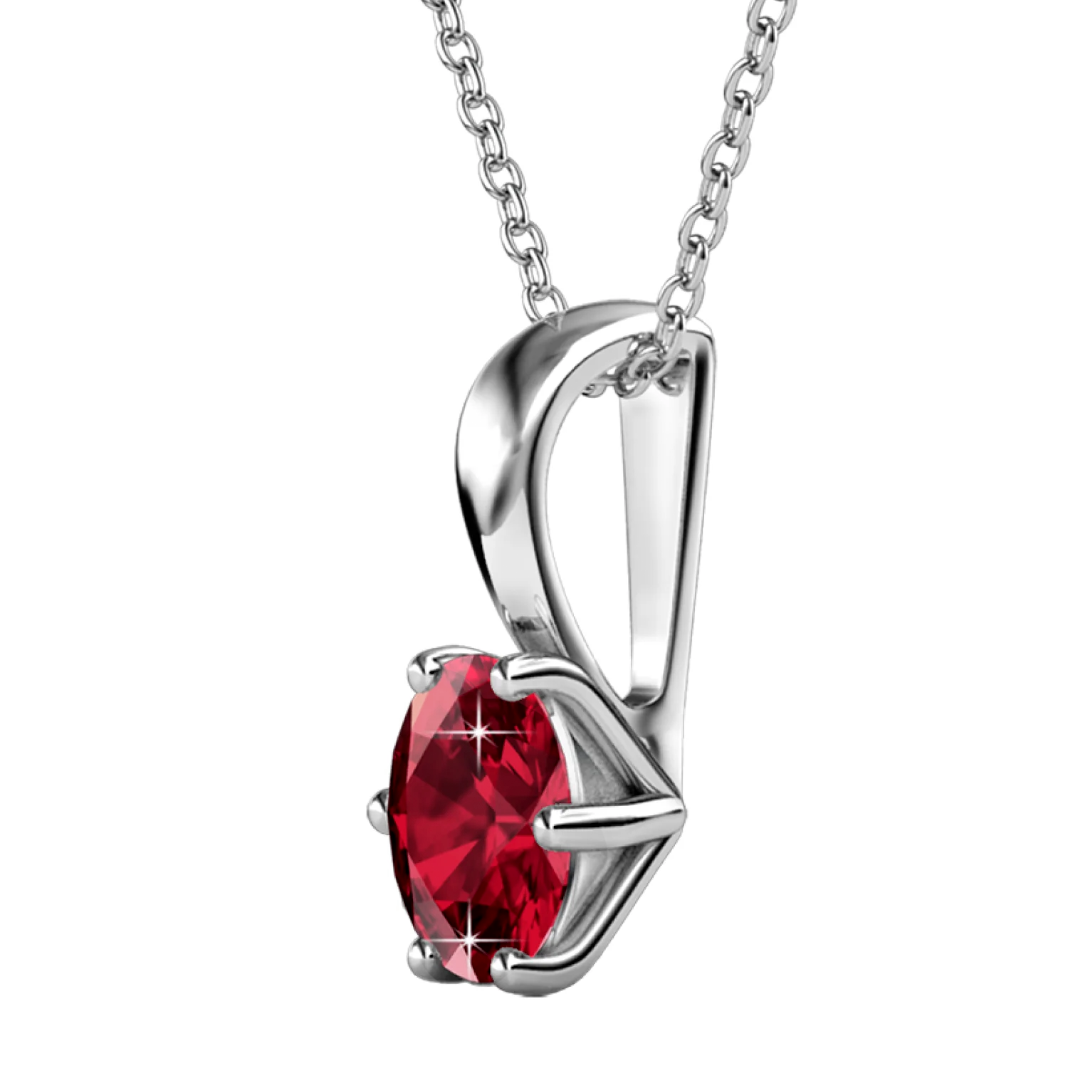 Birthstone Necklace 18k White Gold Plated Solitaire Necklace with 1CT Swarovski Crystal