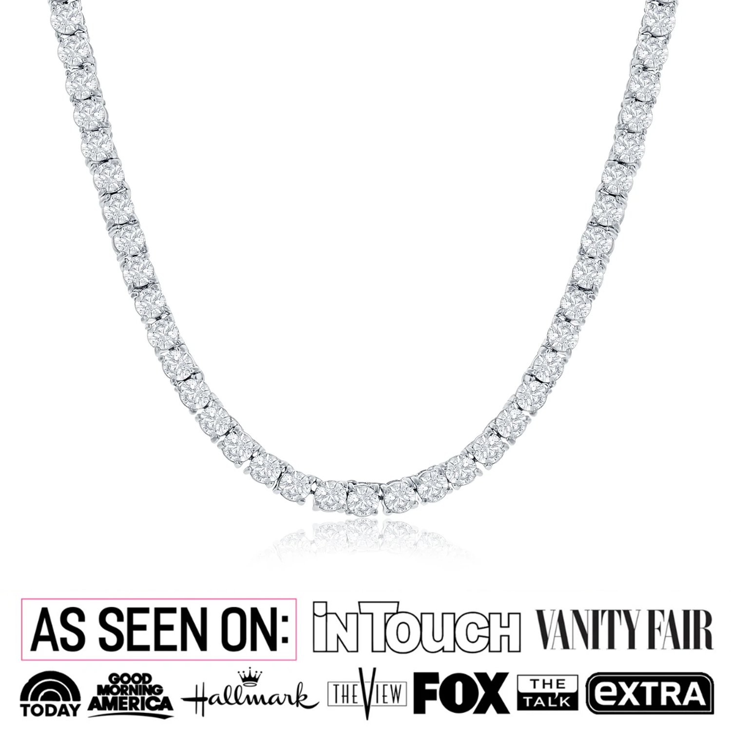 Olivia 18k White Gold Plated Necklace with Simulated Diamond Crystals