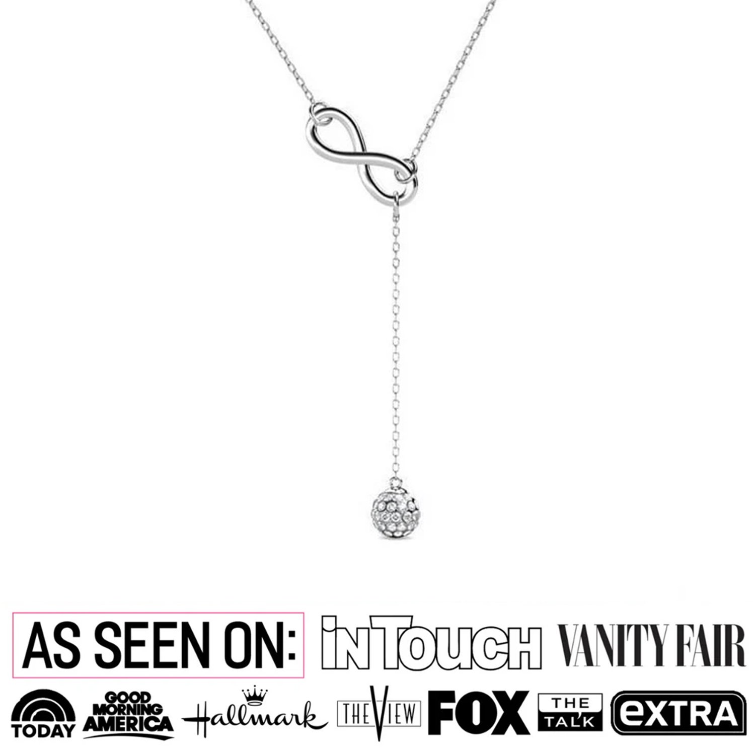 Sonya 18k White Gold Plated Silver Y-Necklace with Swarovski Crystals