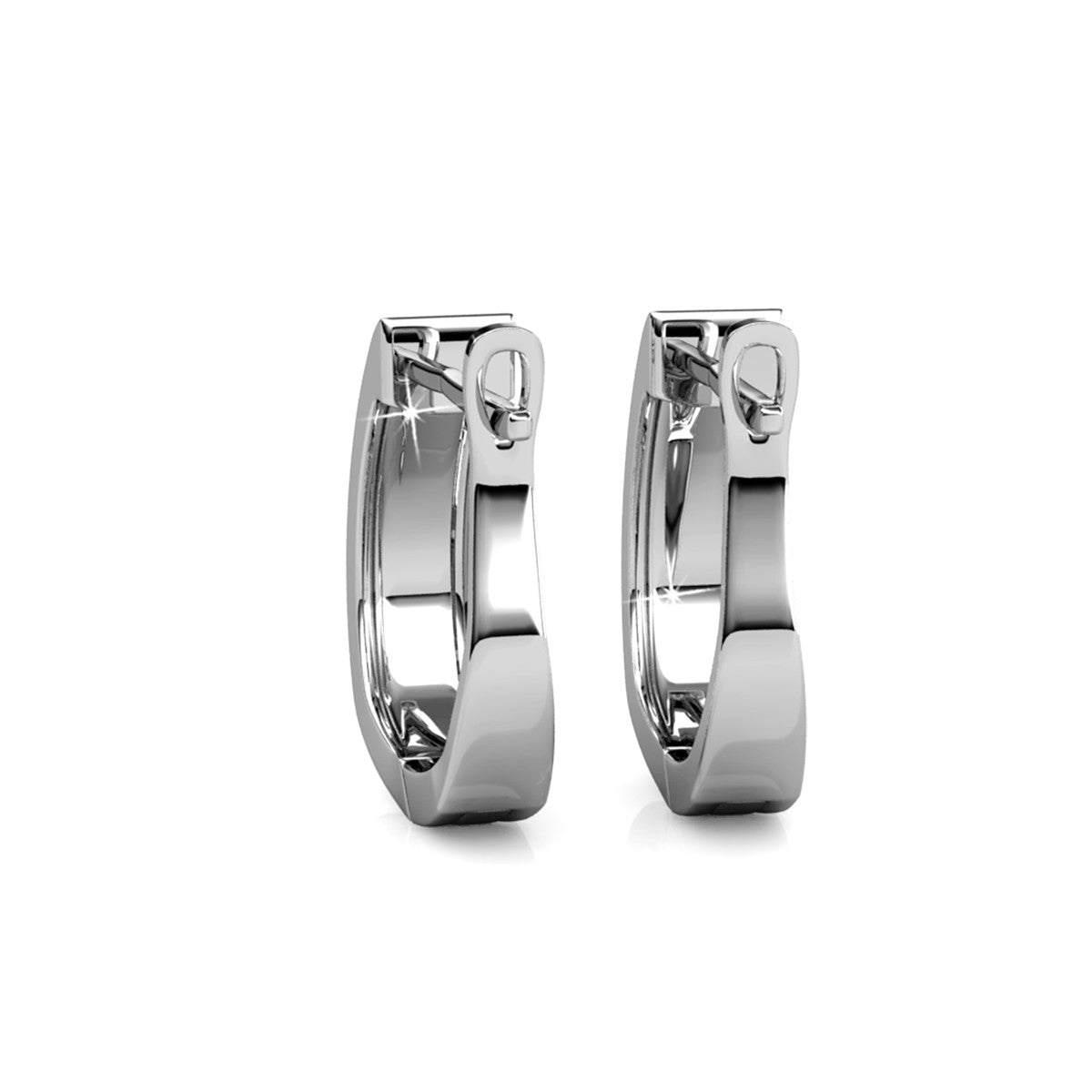 Sawyer 18k White Gold Plated Crystal Hoop Earrings for Women