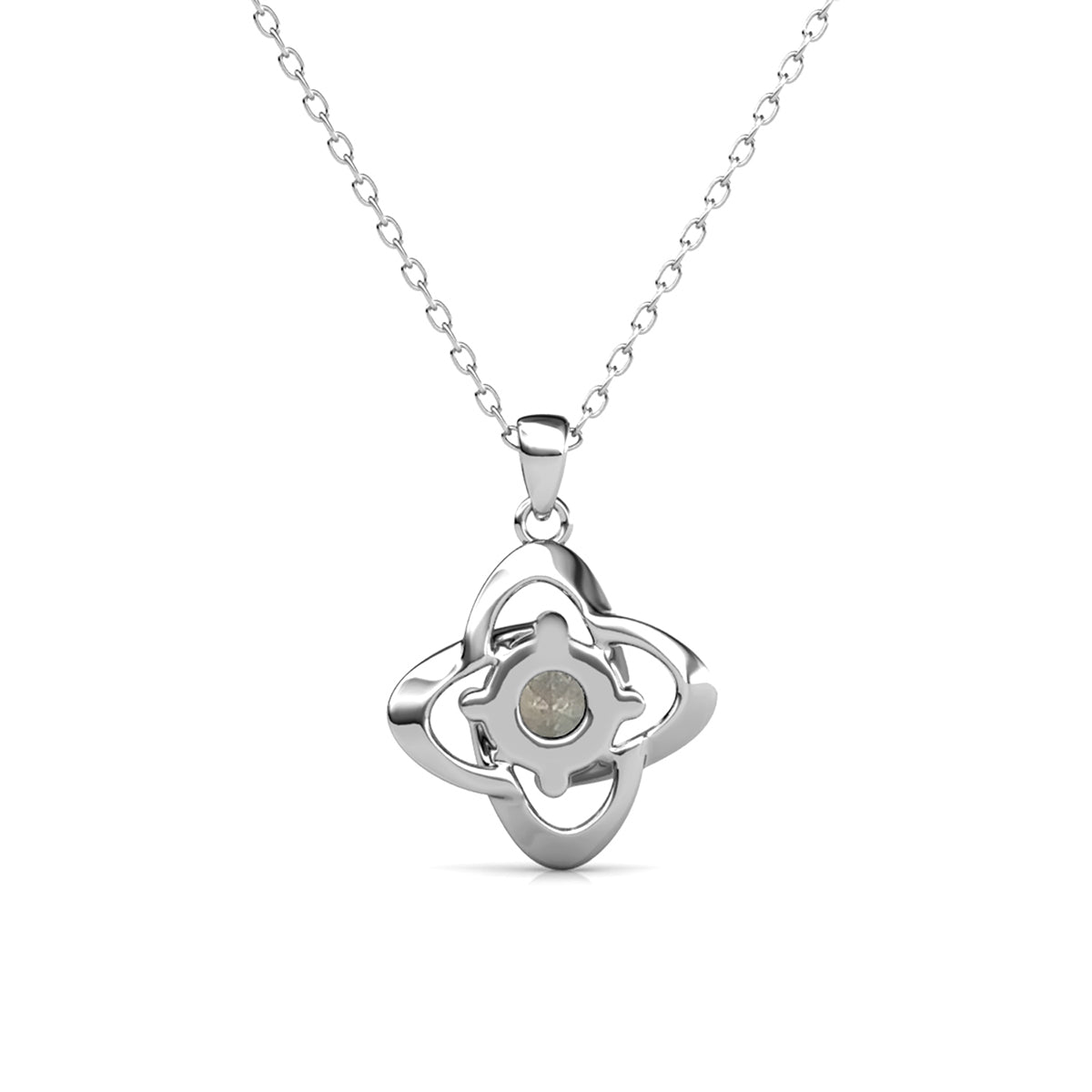 Infinity June Birthstone Alexandrite Necklace 18k White Gold Plated Silver Birthstone Necklace with Swarovski Crystal