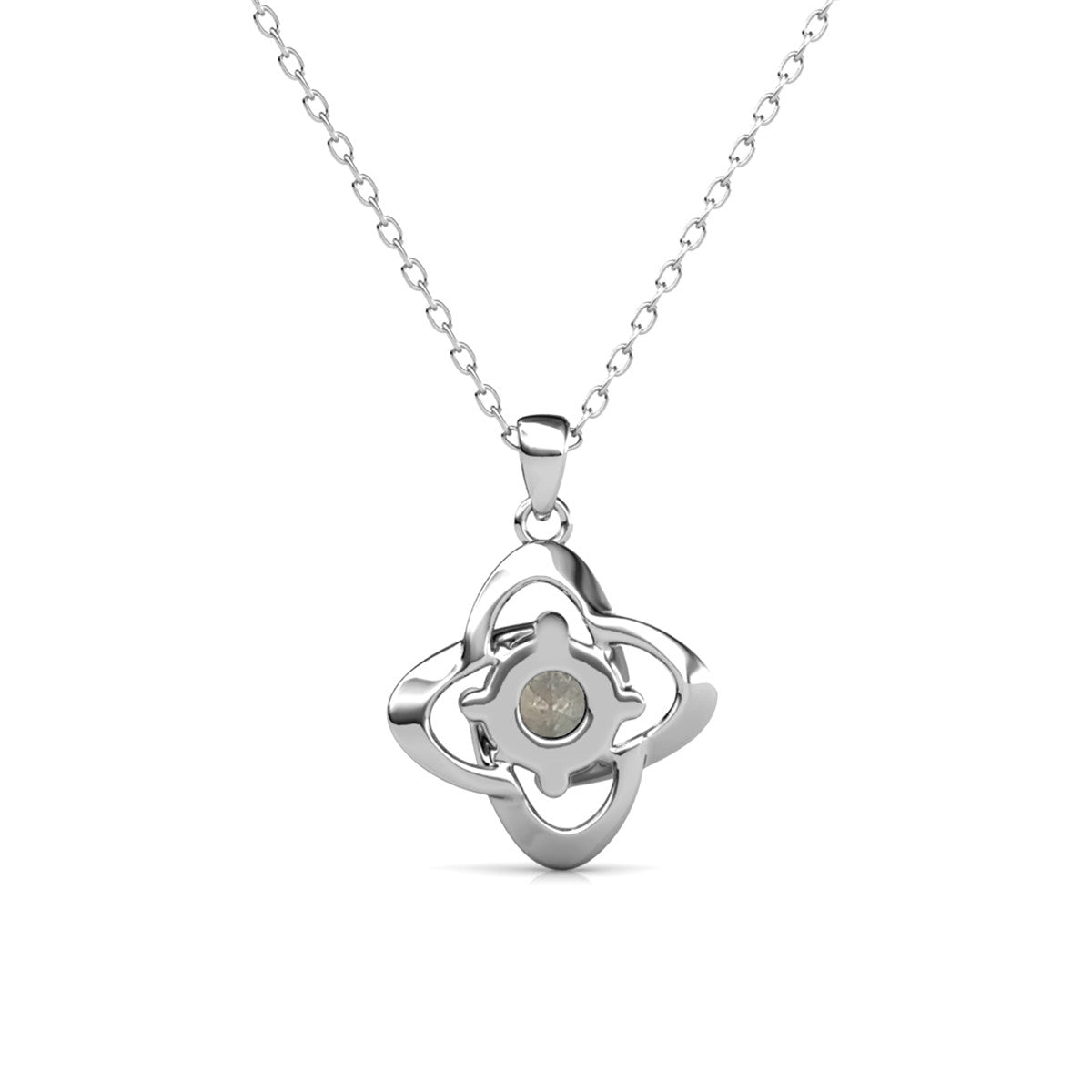 Infinity February Birthstone Diamond Necklace 18k White Gold Plated Silver Birthstone Necklace with Swarovski Crystal