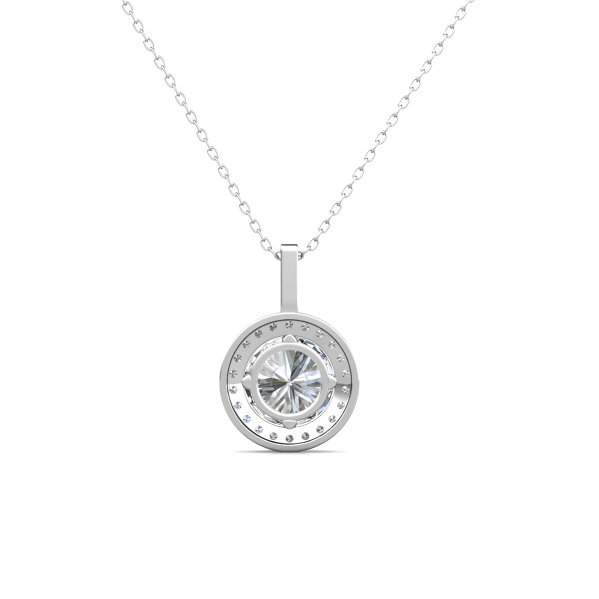 Moissanite by Cate & Chloe Jordan Sterling Silver Necklace with Moissanite and 5A Cubic Zirconia Crystals