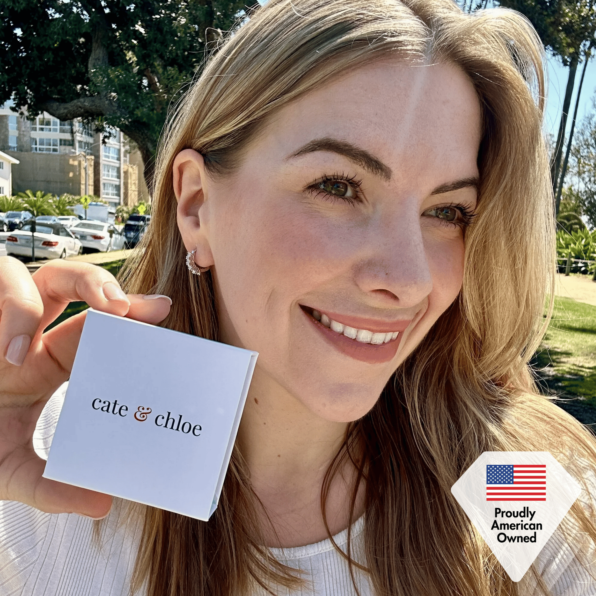 Bianca, Bethany, Amaya 18k White Gold Plated Hoop Earrings with Swarovski Crystals (3 Pair Set)