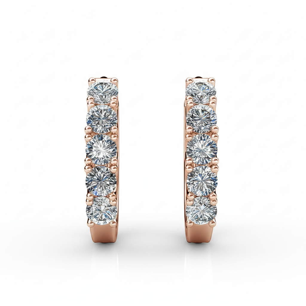 Bethany 18k White Gold Plated 15mm Hoop Crystal Earrings with Swarovski Crystals