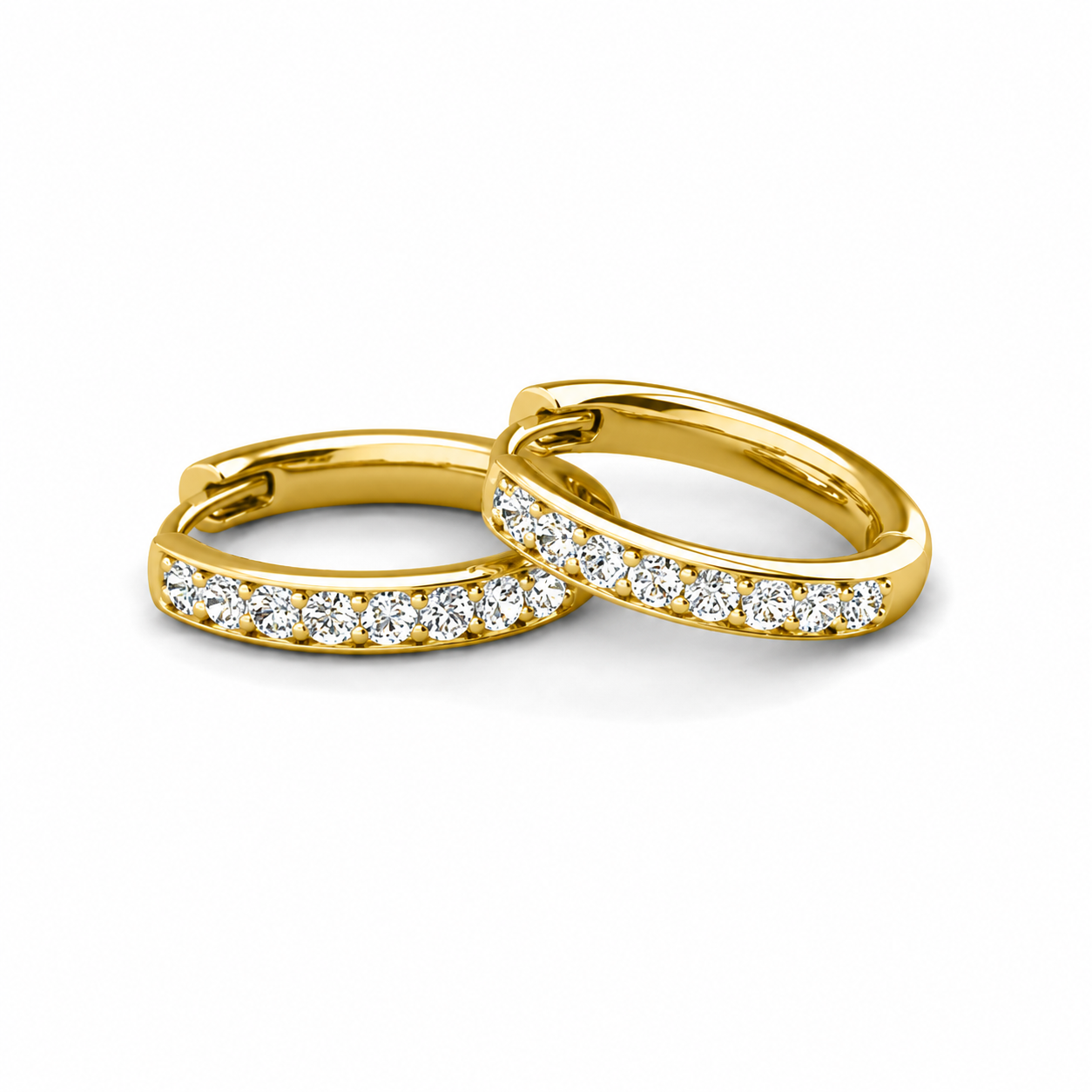 Bianca 18k White Gold Plated 25mm Silver Hoop Earrings with Swarovski Crystals