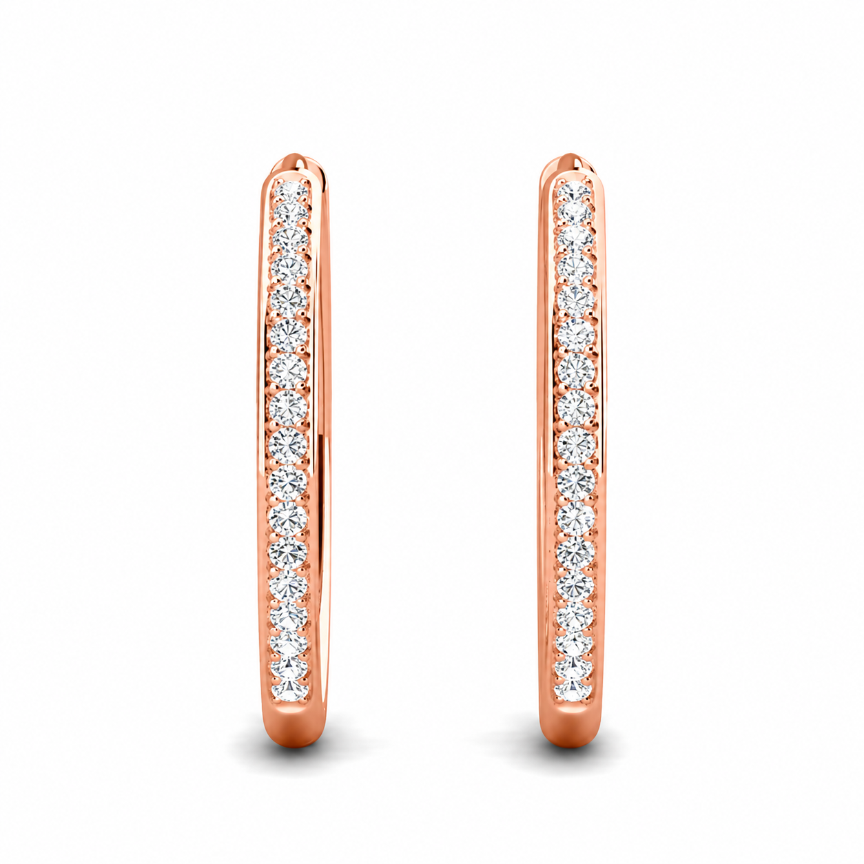 Bianca 18k White Gold Plated 25mm Silver Hoop Earrings with Swarovski Crystals