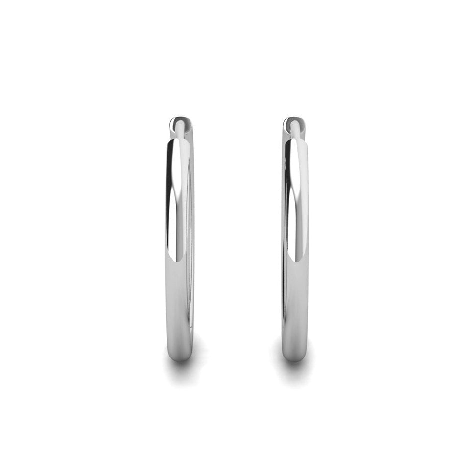 Bianca 18k White Gold Plated 25mm Silver Hoop Earrings with Swarovski Crystals