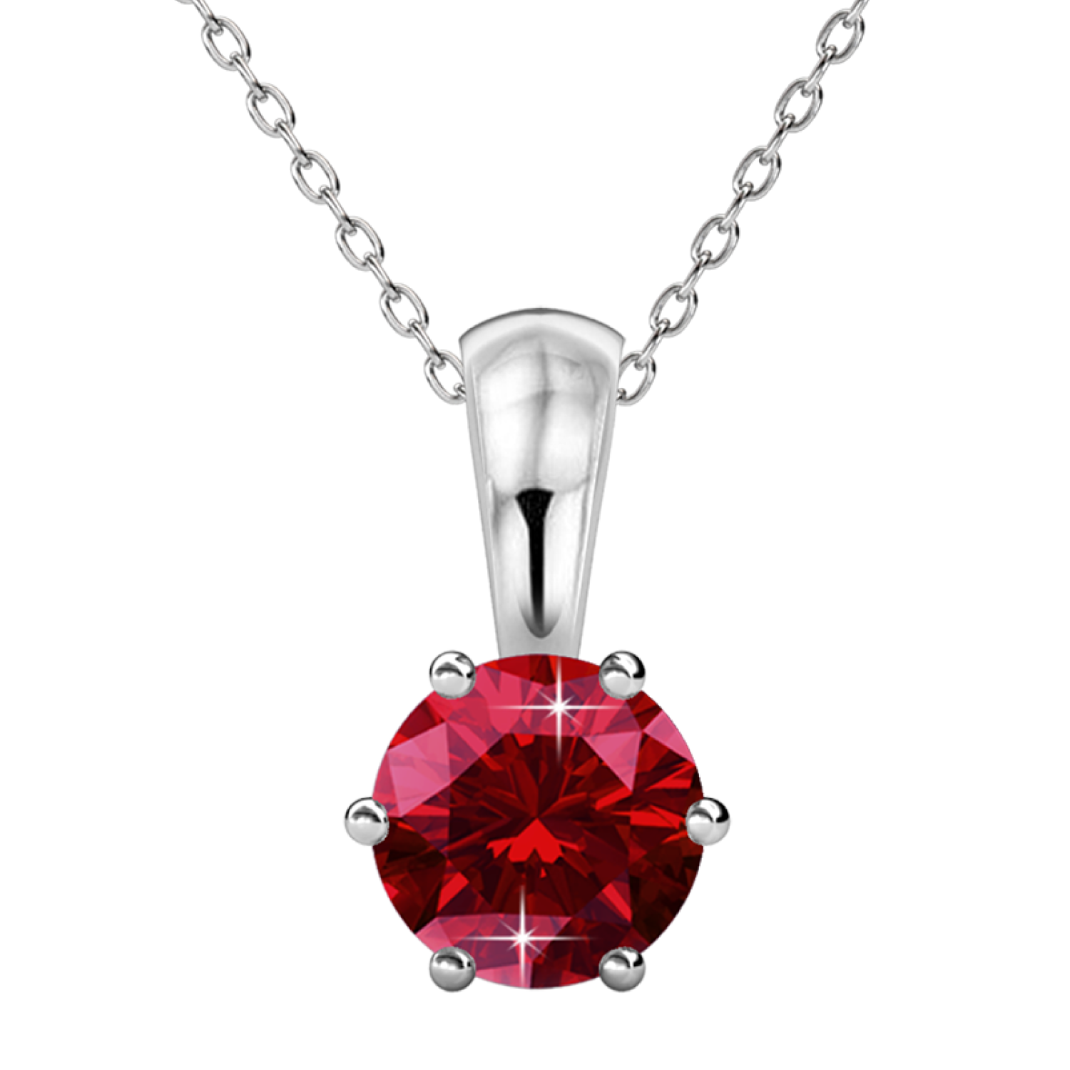 Birthstone Necklace 18k White Gold Plated Solitaire Necklace with 1CT Swarovski Crystal