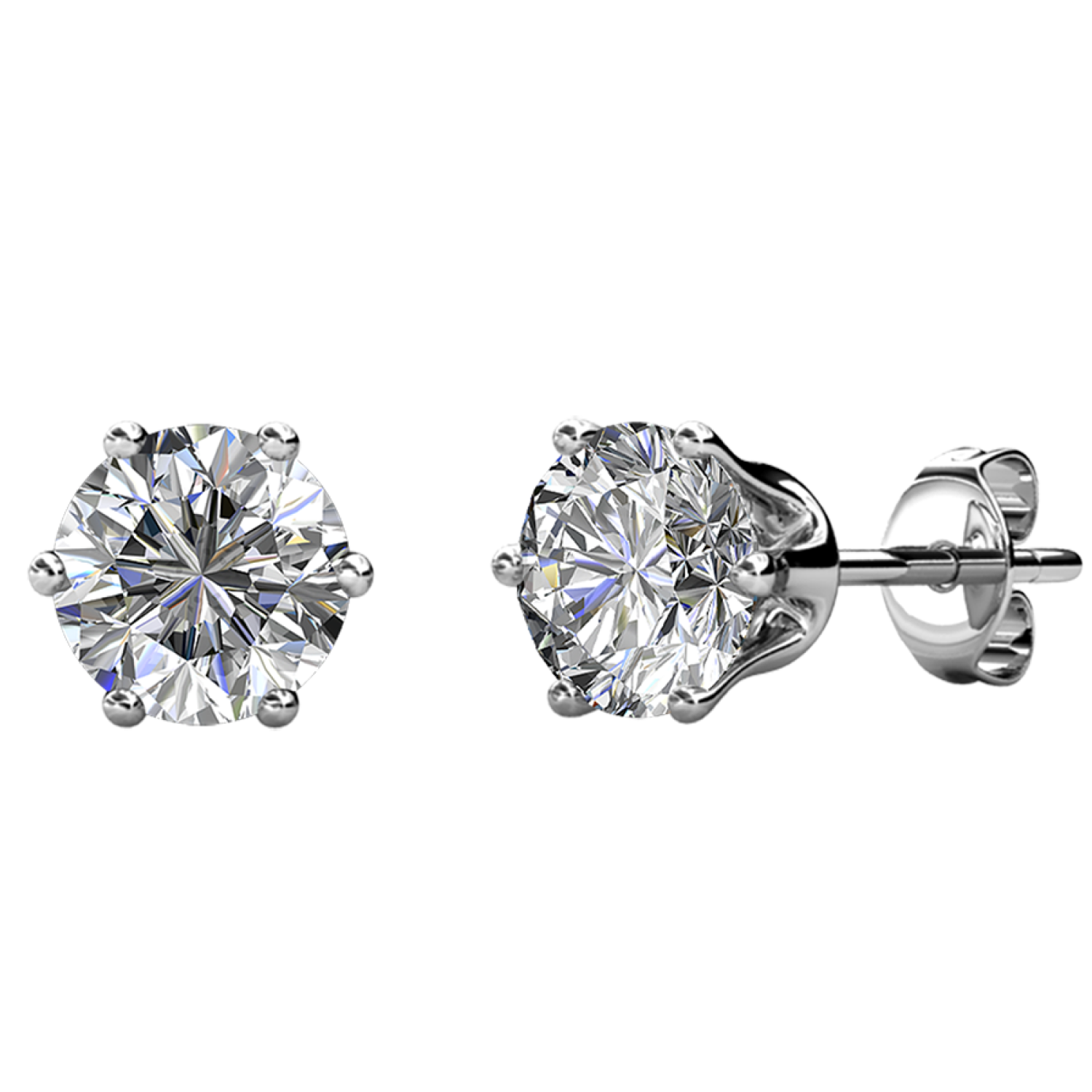 Birthstone Earrings 18k White Gold Plated Stud Earrings with 1CT Swarovski Crystals