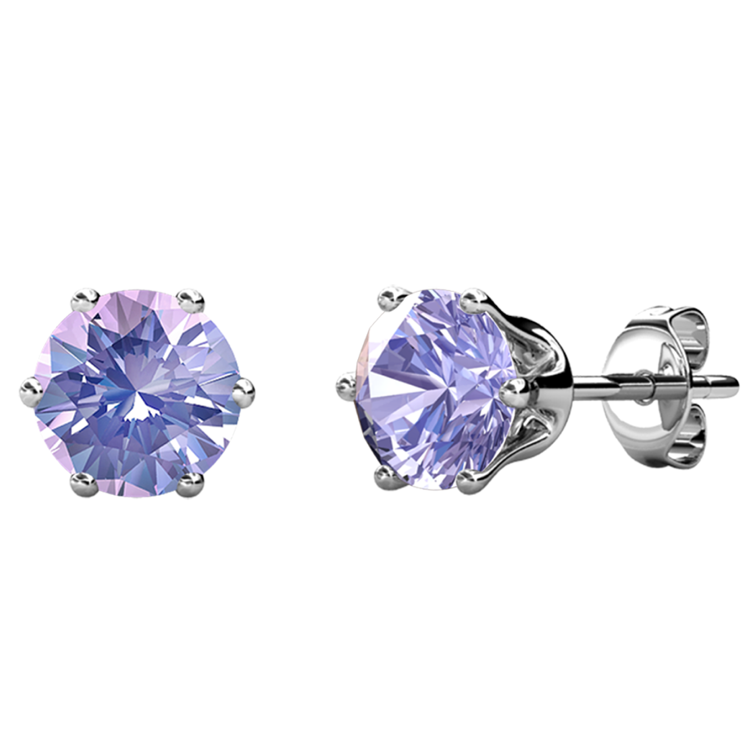 Birthstone Earrings 18k White Gold Plated Stud Earrings with 1CT Swarovski Crystals