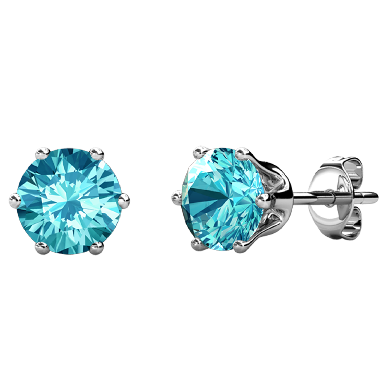 Birthstone Earrings 18k White Gold Plated Stud Earrings with 1CT Swarovski Crystals