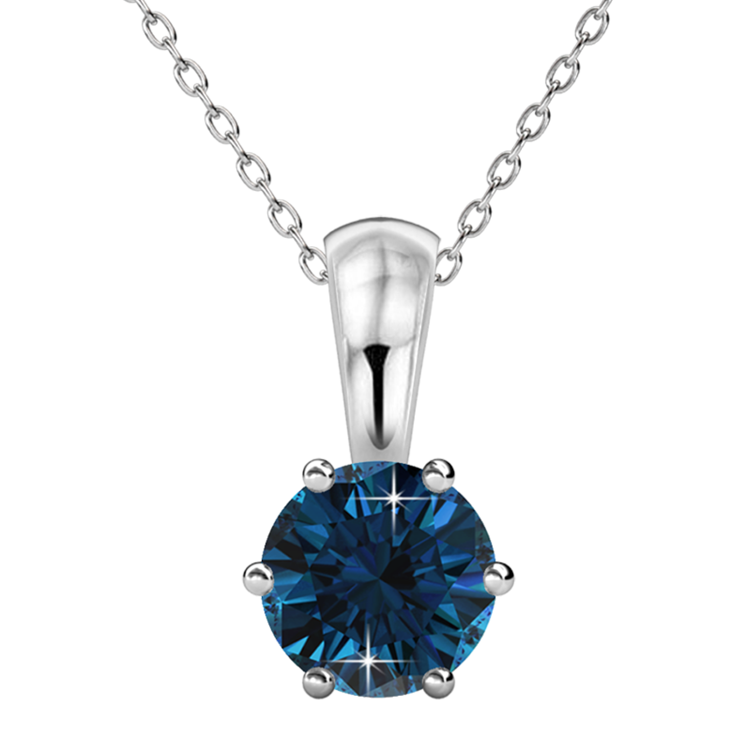 Birthstone Necklace 18k White Gold Plated Solitaire Necklace with 1CT Swarovski Crystal