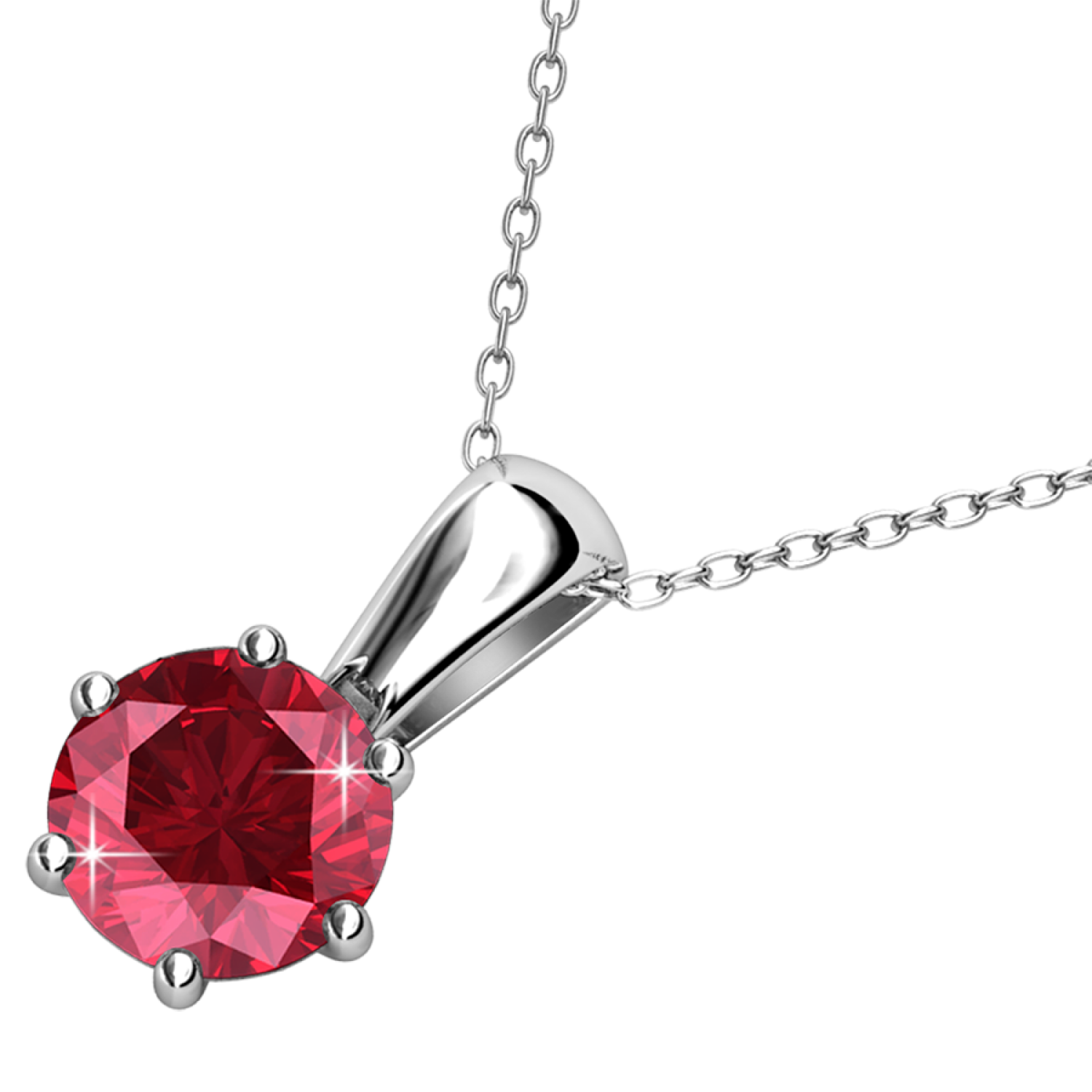 Birthstone Necklace 18k White Gold Plated Solitaire Necklace with 1CT Swarovski Crystal