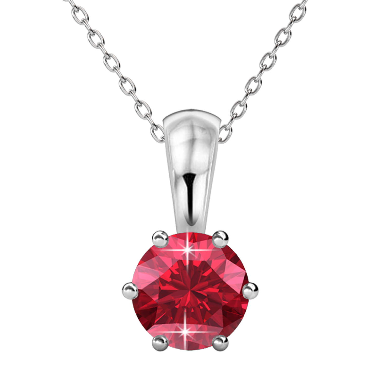 Birthstone Necklace 18k White Gold Plated Solitaire Necklace with 1CT Swarovski Crystal