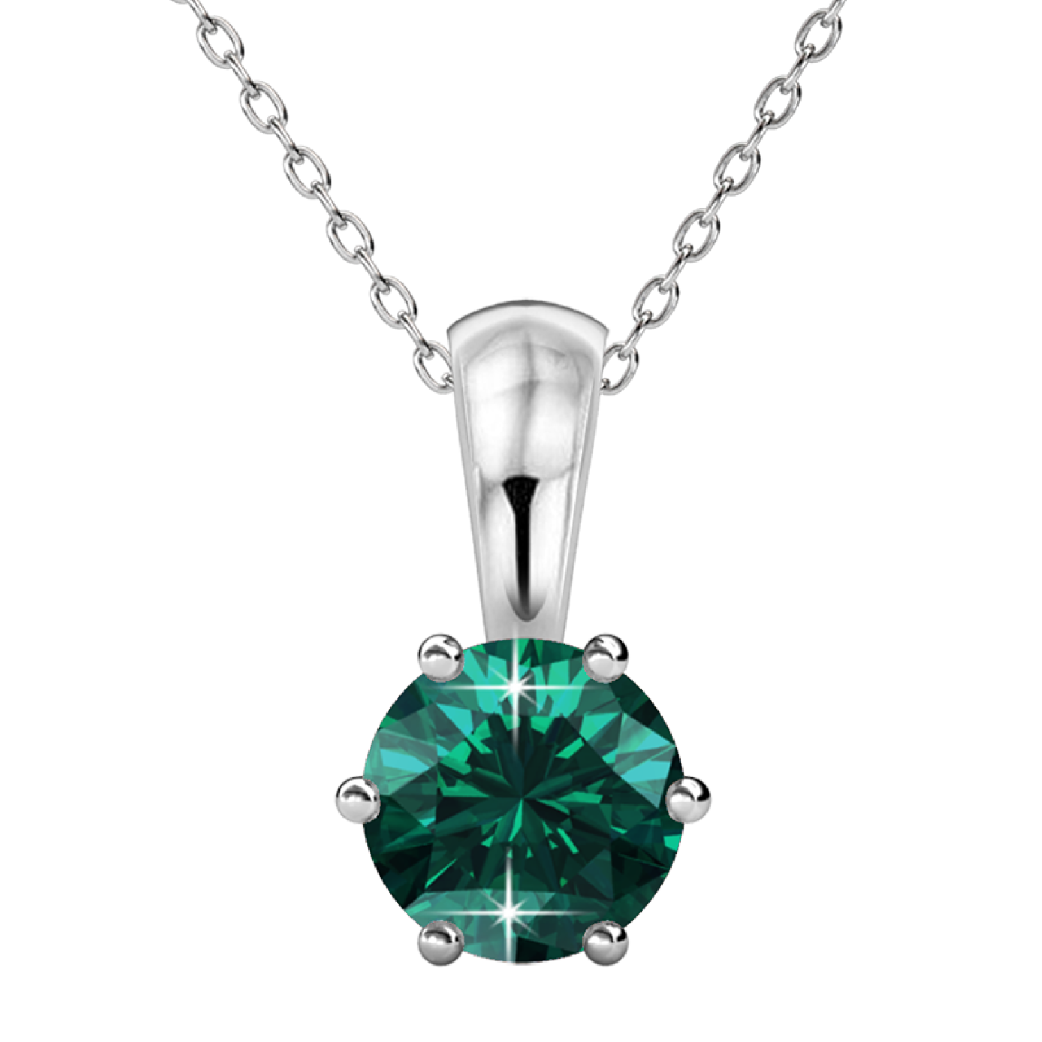 Birthstone Necklace 18k White Gold Plated Solitaire Necklace with 1CT Swarovski Crystal