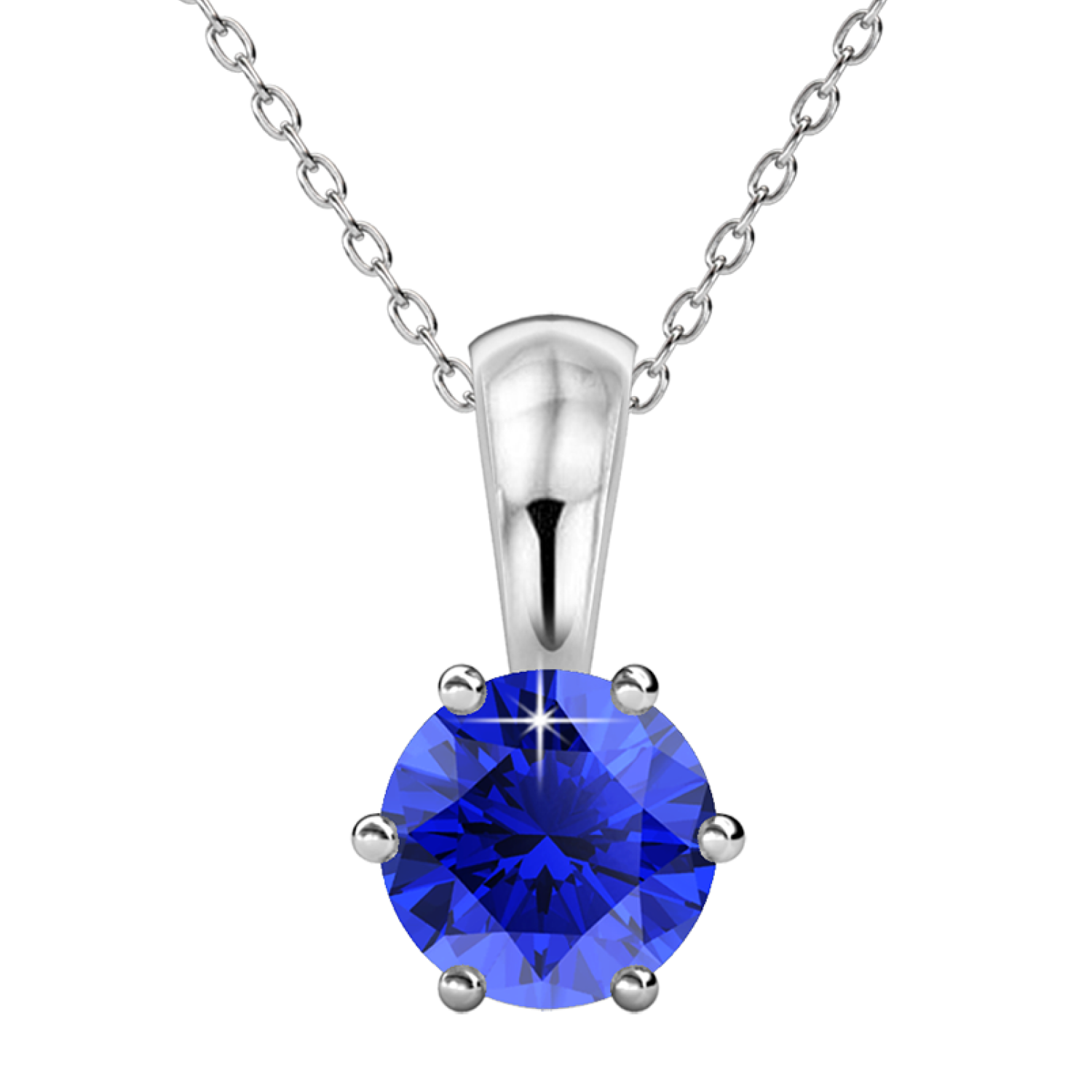 Birthstone Necklace 18k White Gold Plated Solitaire Necklace with 1CT Swarovski Crystal